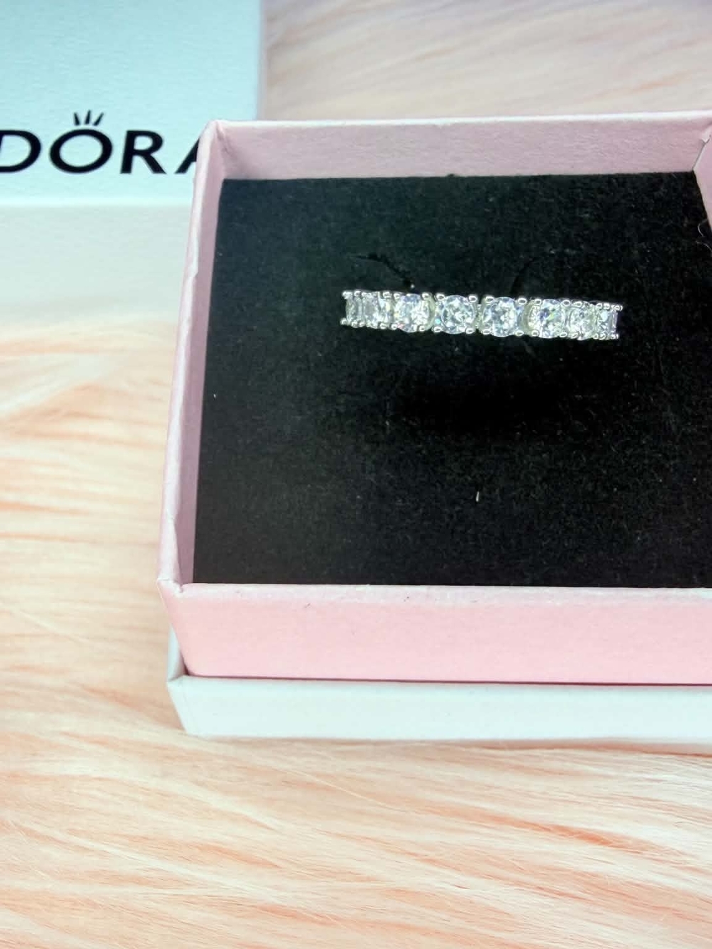 Pandora Silver Cubic Zirconia Row Ring